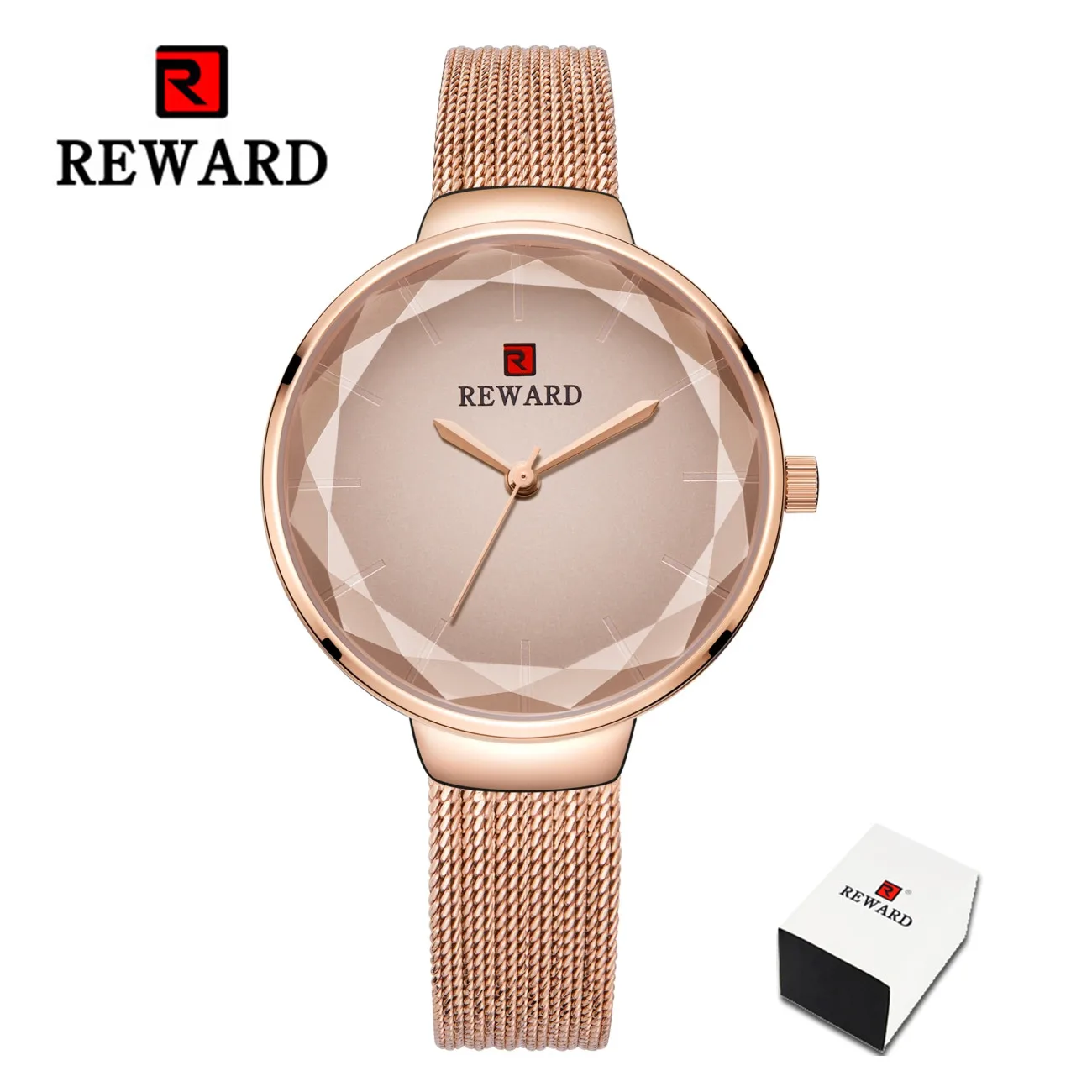 Reloj Mujer женские наручные часы Роскошные из нержавеющей стали с сетчатым ремешком женские часы-браслет женские часы Relogio Feminino Montre Femme - Цвет: Розовый