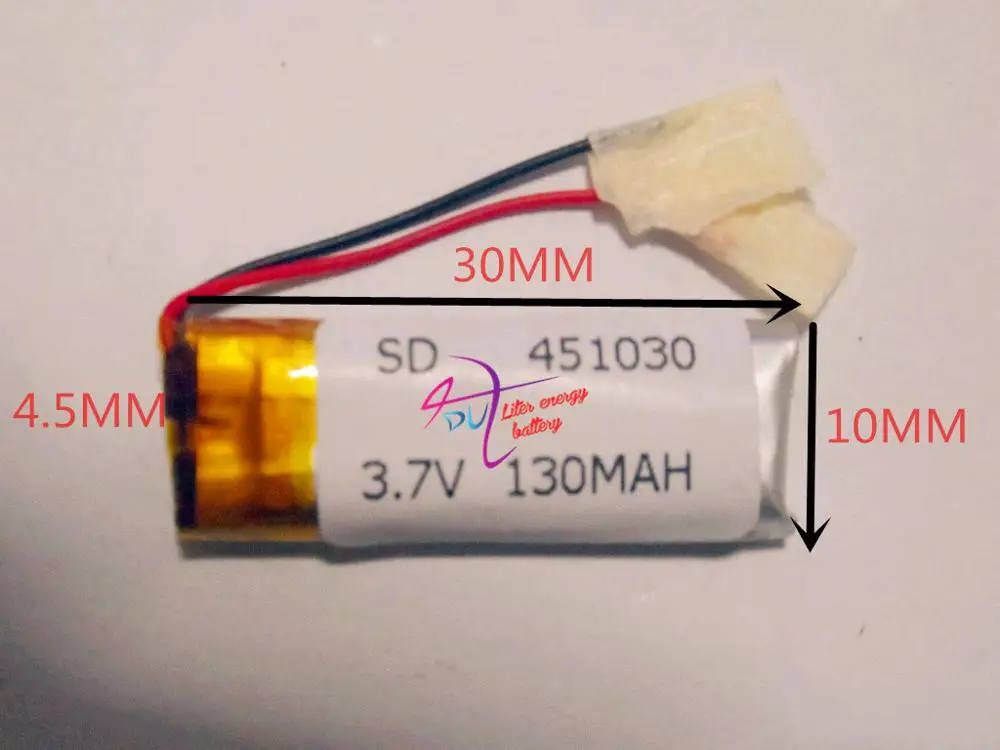 Лучшая батарея бренда MP3 MP4 Bluetooth 421030 3 7 в 130 мАч 451030 полимерная перезаряжаемая