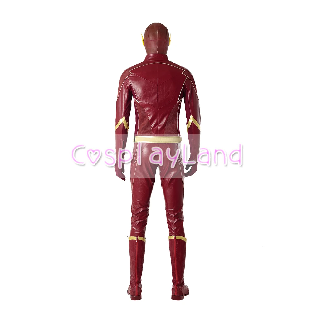 The Flash Season 4 Barry Allen Flash Cosplay Costume Carnival Halloween Costumes For Adult Men Flash Costume Red Leather Suit