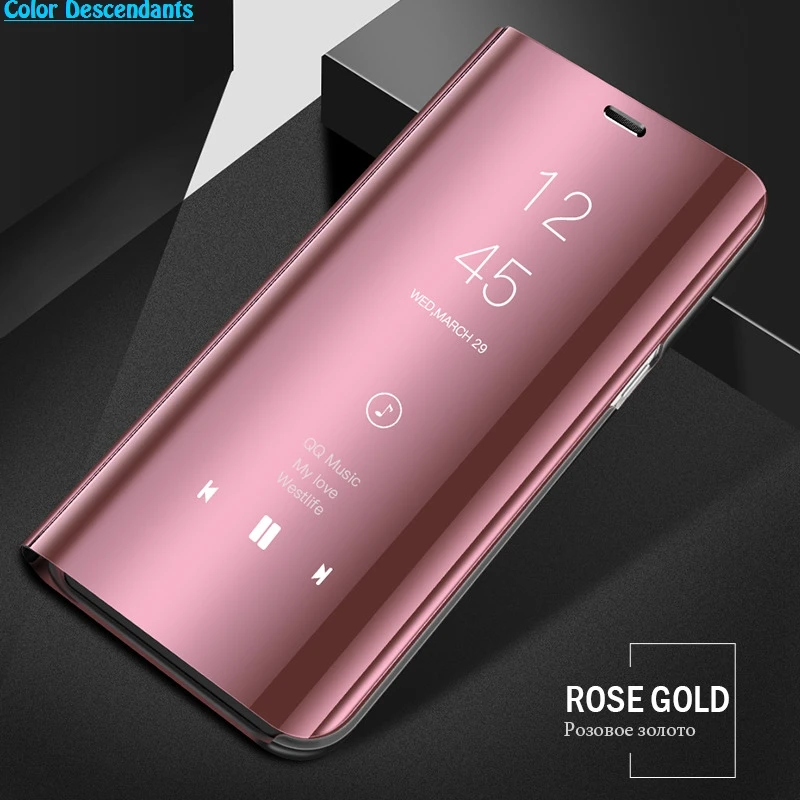 Pink Зеркальный чехол для huawei P8 P9 P10 P20 Lite Plus, флип-чехол для mate 10 20 lite pro honor 10 9 8 nova 3 3i P Smart Funda Coque - Цвет: Pink