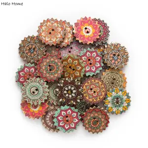 Деревянные пуговицы для рукоделия, 50 шт., 15-25 мм