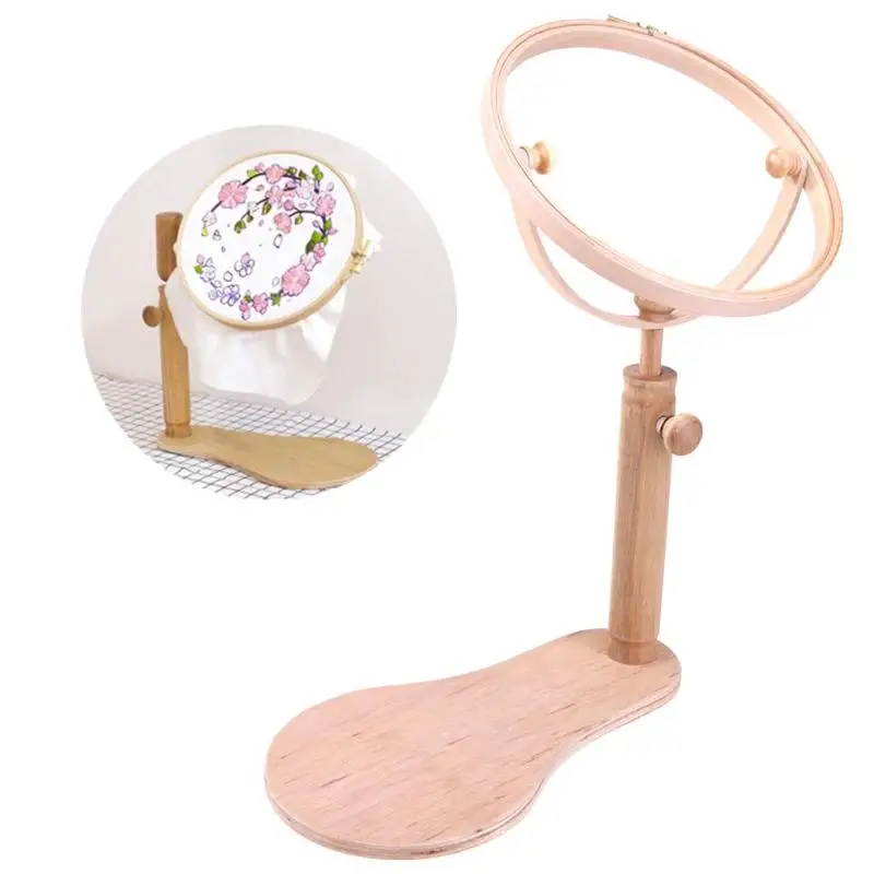 

OLOEY 1 pcs Embroidery Stand Hoop Wood Embroidery and Cross Stitch Hoop Set Embroidery Hoop Ring Frame Adjustable Sewing Tools