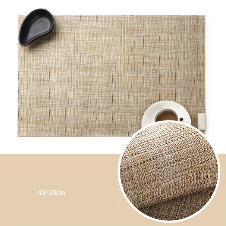 Beige SunnyRain 6 шт ПВХ имитированный Бамбуковый стол Установка Рождественская салфетка под приборы место утепление ковриками мат - Цвет: Beige