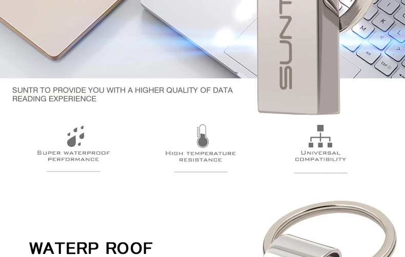 Suntrsi USB3.0 флеш-накопитель 128 Гб 64 ГБ 32 ГБ высокоскоростная Водонепроницаемая Металлическая USB карта памяти 16 ГБ флеш-накопитель 64 ГБ с ключом