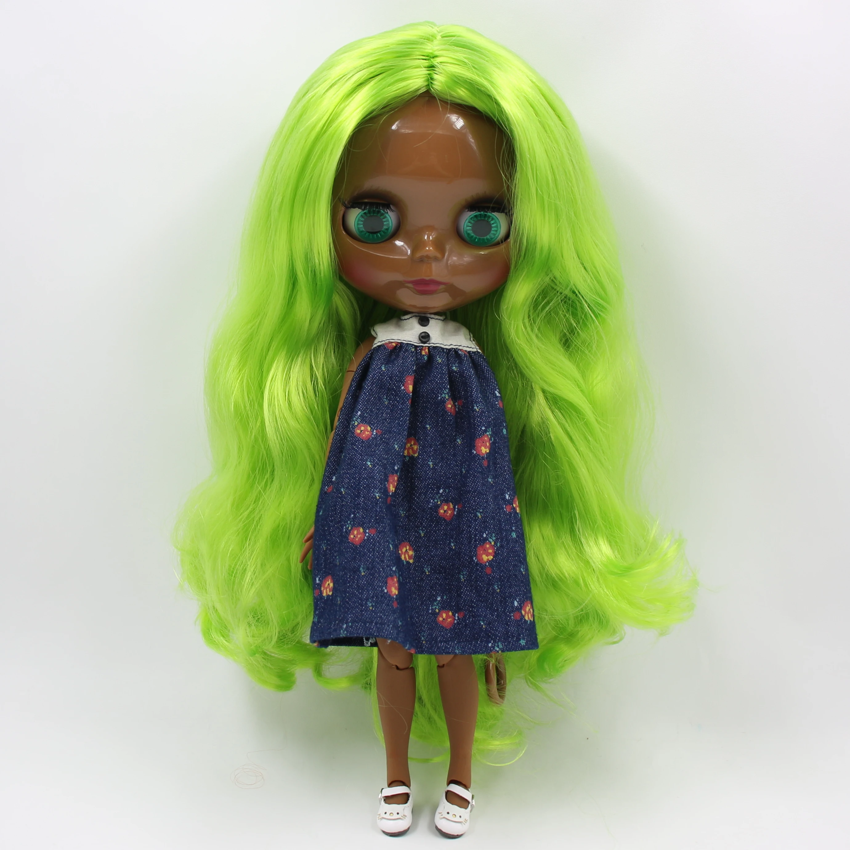 Ледяная кукла DBS Blyth 1/6 BJD ярко зеленые волосы для суставов тела белая кожа матовое