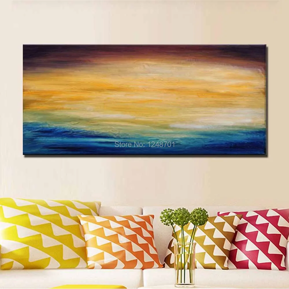 

Huge Size Hand Painted Abstract Sunset eascape Canvas Oil Painting Seascape Art Wall Picture Living Room Bedroom Home Wall Decor