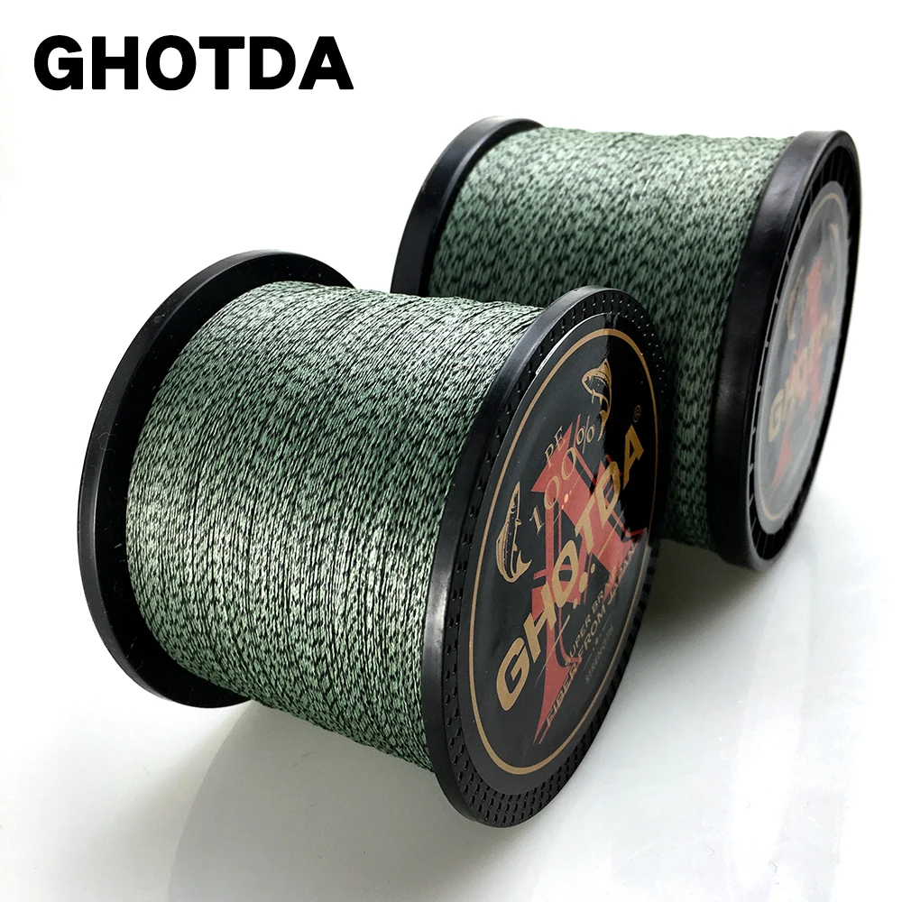 GHOTDA камуфляжная плетеная леска 100 м 300 м 500 м 1000 м 8 нитей супер сильная многофиламентная ловля карпа