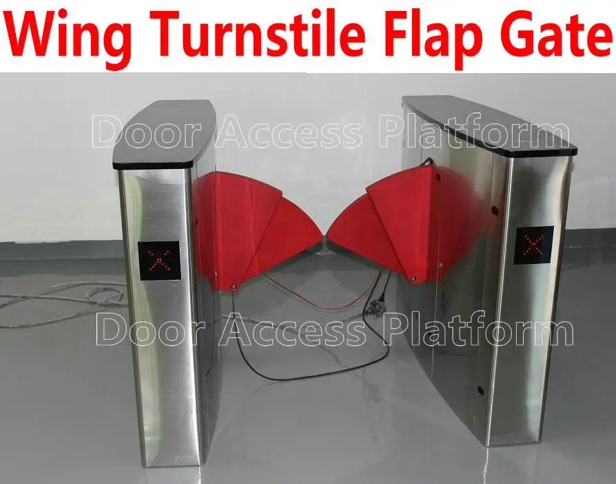 1 Pair of Wing Turnstile Flap gate Pedestrian SwingTurnstie Passageway access control Security barrier |