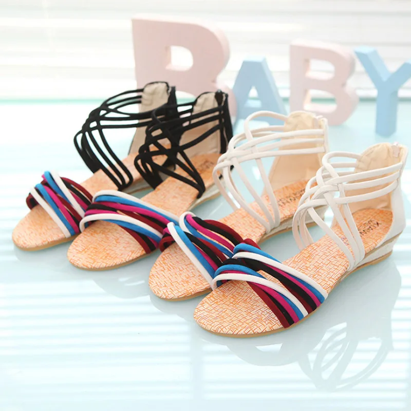 Новинка женские босоножки женская обувь на плоской подошве удобная танкетке с