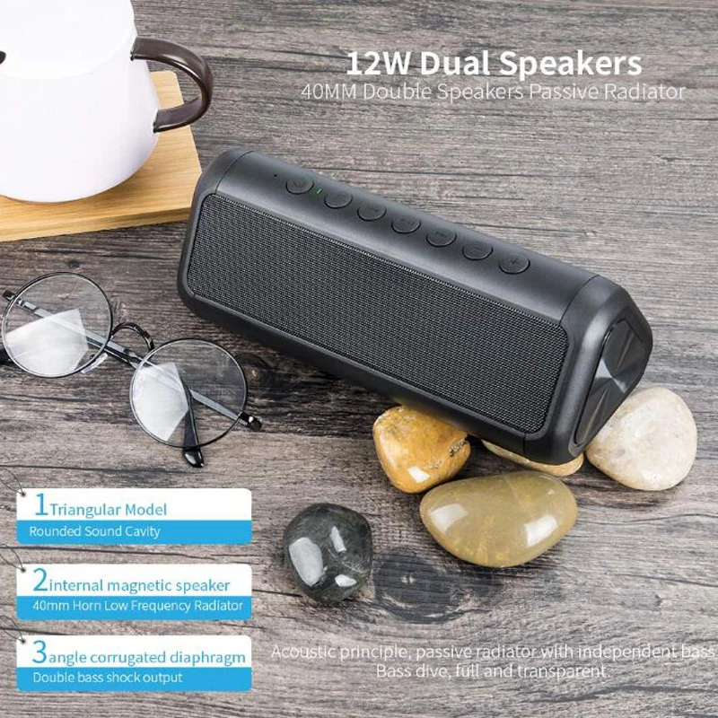 Bluetooth динамик водонепроницаемый мощный портативный динамик s беспроводной Солнечный громкий динамик внешний аккумулятор AUX наружная музыкальная колонка