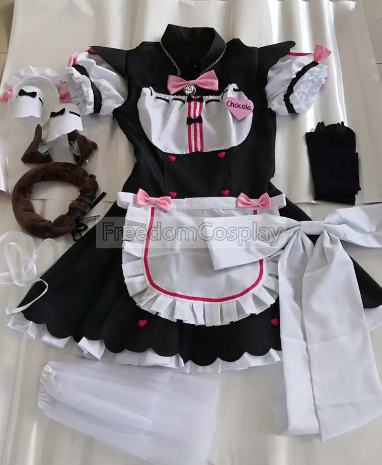 Nekopara Chocola ванильный костюм горничной для костюмированной вечеринки платье с