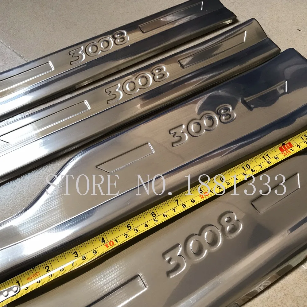TTCR-II аксессуары для Chrome peugeot 3008 2013 нержавеющей Дверь Scuff Подоконник пластины шаг крышка отделкой Стикеры укладки