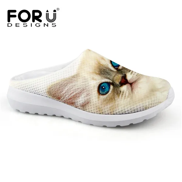 FORUDESIGNS/кошка джинсы с принтом женские босоножки светильник Вес без шнуровки для летнего пляжного отдыха водонепроницаемая обувь женские лоферы из дышащего материала - Цвет: CA4906CA
