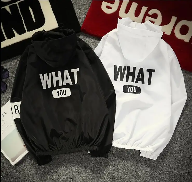 Распродажа, осенняя Женская куртка-бомбер с капюшоном и надписью «WHAT YOU back», пальто бойфренда в стиле панк с длинным рукавом, свободная ветровка