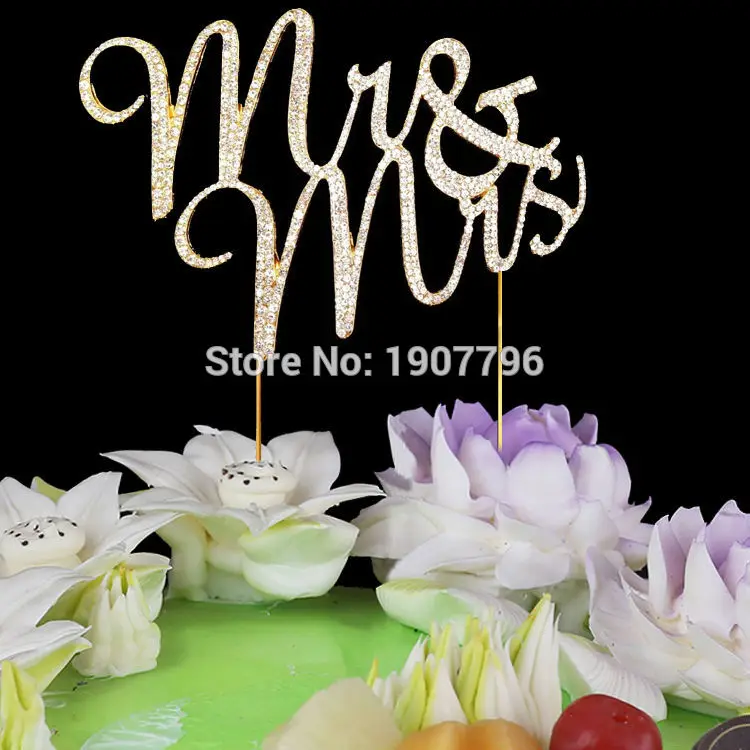 Модный Топ для торта MR &amp MRS 9 см серебристый золотой | Украшения и аксессуары