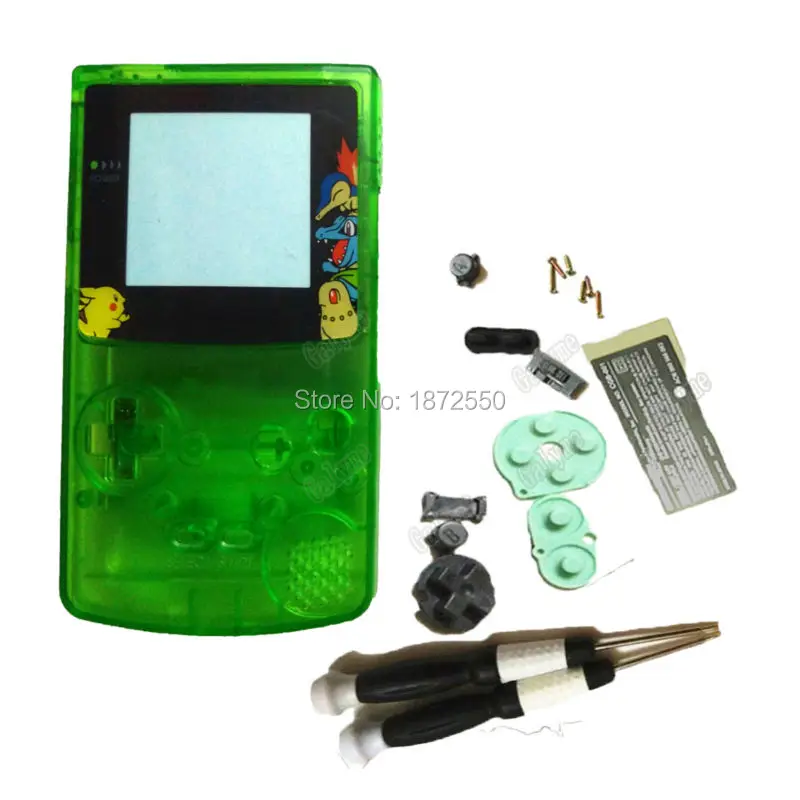 Clear Green Color Game Case Limited Screen Lens For NintendoGBC Retro Console Housing Shell Fit GameboyColor Girl Boy Gifts | Электроника