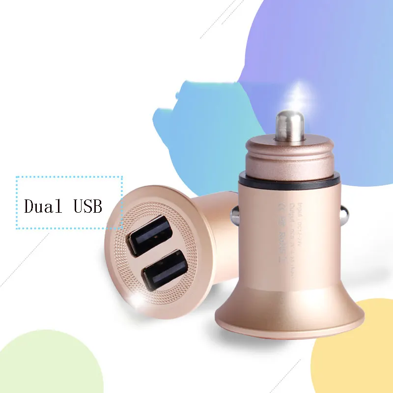 Новый стиль 5V 4.8A двойной USB Металлический Мини Автомобильное зарядное устройство
