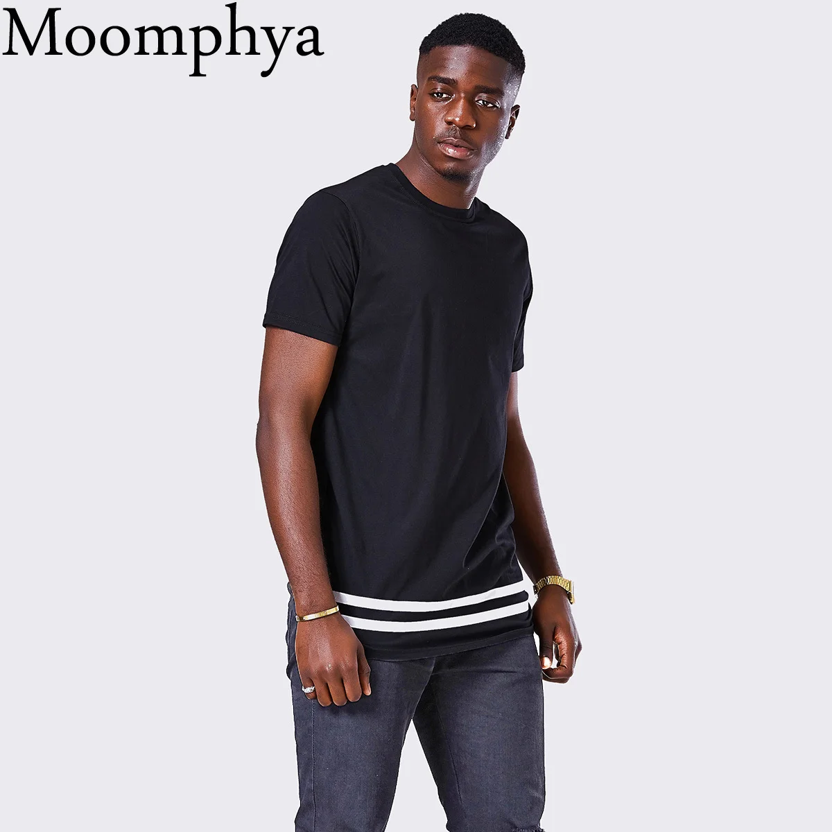 Moomphya/s t РЗЭ T одежда мужская футболка EX T закончилась давно Line бедра T er Футболка мужская s t ripes футболка Homme Long Line футболка Wi t h s t RIPed подол
