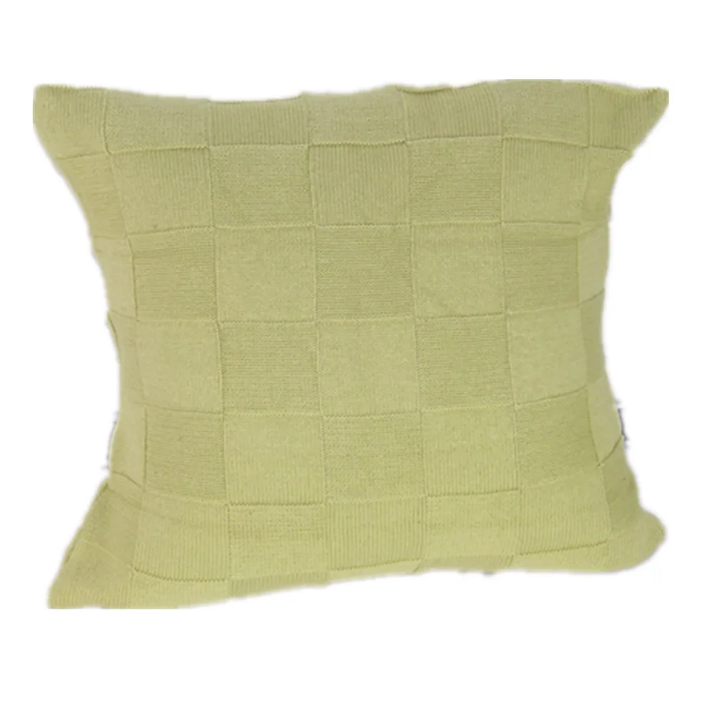 Cotton Knitted Decorative Cushion Cover Double-Cable Knitting Patterns Super Soft Square Warm Pillow Covers | Дом и сад