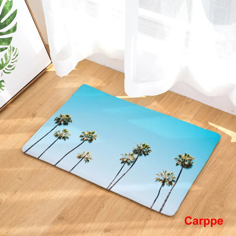 Новинка 2017 Нескользящие ковры с принтом кокосовой пальмы кухонные коврики для