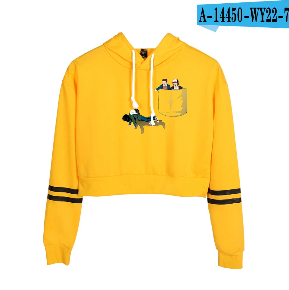 Фиолетовый Необычные вещи, женская модная толстовка, для девочек, голый мидриф, укороченный свитер с капюшоном, джемпер, укороченный пуловер, топы, Прямая поставка, одежда - Цвет: Фиолетовый