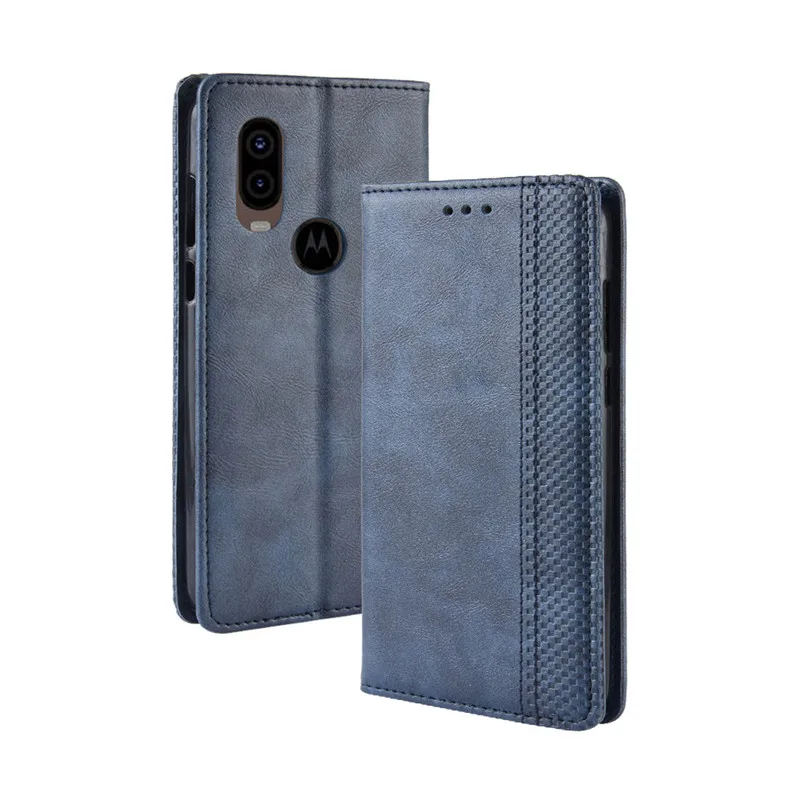 Чехол для Motorola One Vision в винтажном стиле из искусственной кожи, чехол-книжка для MOTO OneVision One Action, 6,3 дюйма