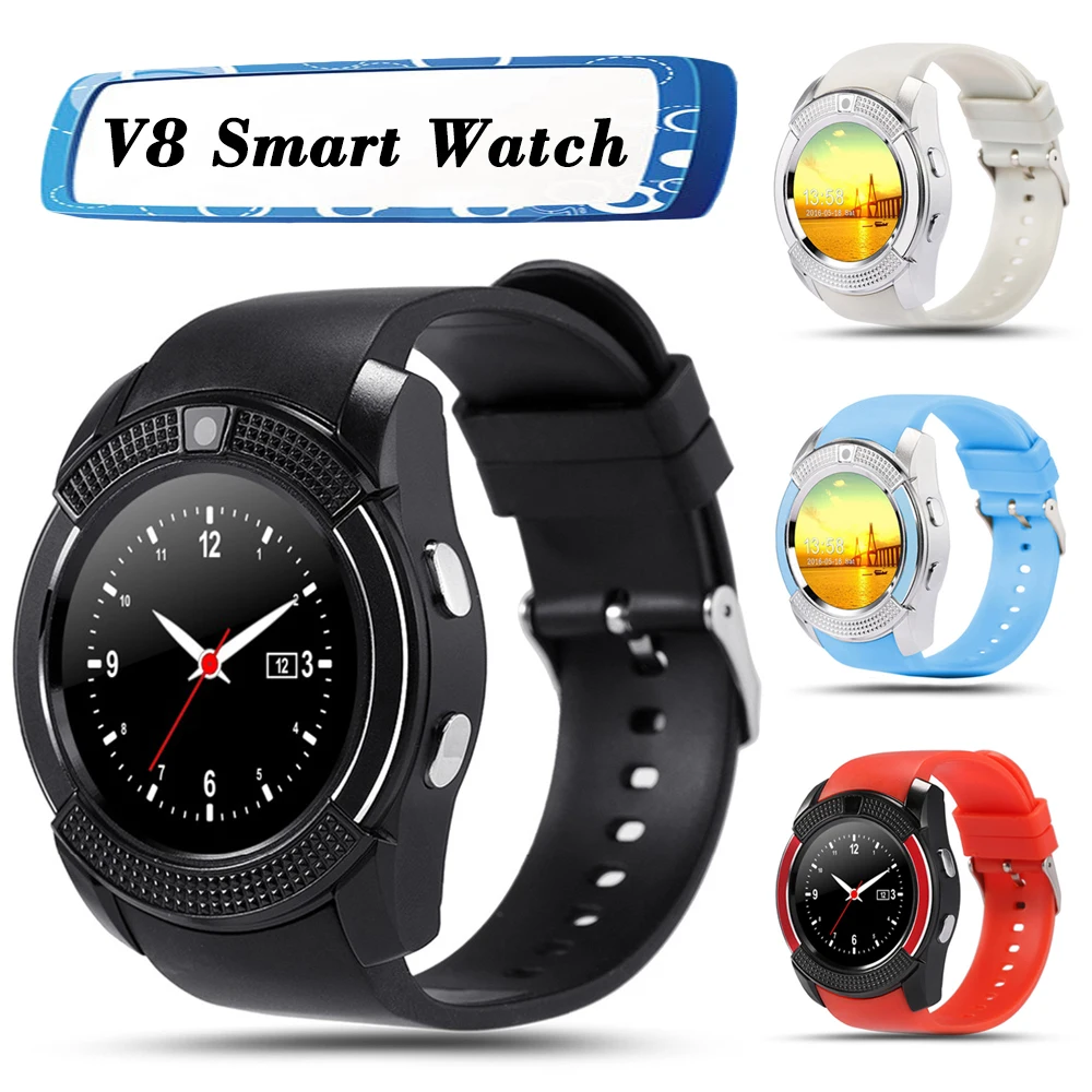 V8 Bluetooth Smart часы Фитнес трекер с сим карты памяти сна Смарт вызова ReminderFor Android