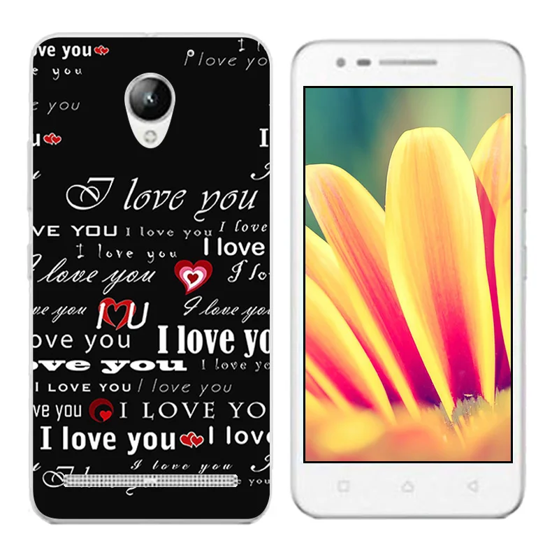 for Lenovo Vibe C2 K10A40 Case Black Letters Printing TPU Cover Phone Silicon Protective Fundas |