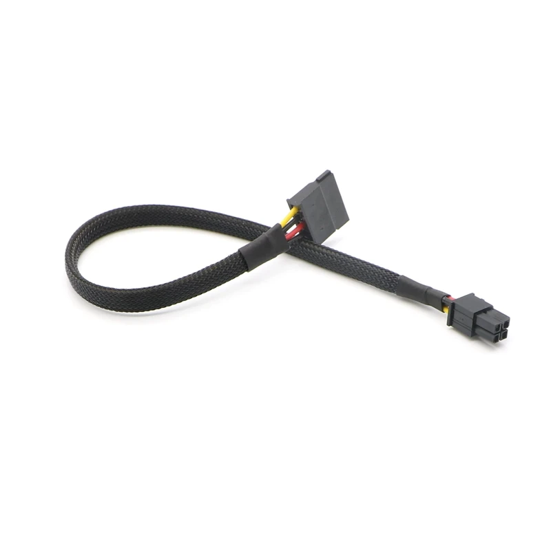 Кабель питания с черным рукавом ATX 4Pin на SATA 15Pin для материнской платы Lenovo Q77 Q75