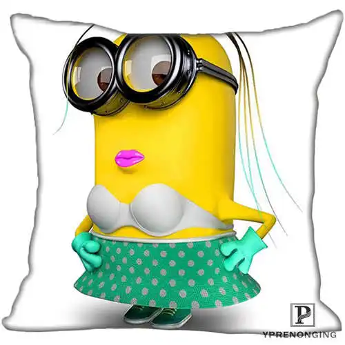 Pillowcase Для наращивания с лучшими продажами и изображением миньонов из мультфильма «Гадкий я»(1) Подушка Чехол Спальня дома квадратная Наволочка на молнии(с одной стороны)#190404-01-195 - Цвет: Pillowcase