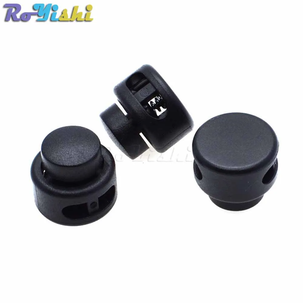 

100pcs/pack Plastic Cord Lock Toggle Stopper Black For Paracord Size:18mm*19mm