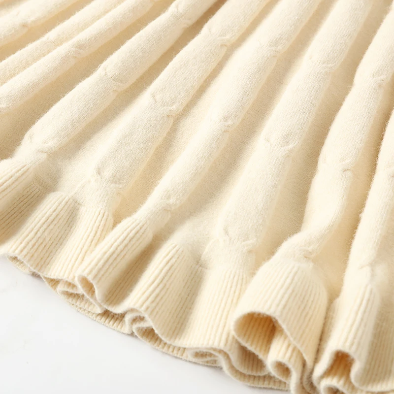 

Elegant Winter Women Sweater Skirt 2018 Elastic High Waist Pleated Skirt Midi Knitted Skirt A-line Thick Skirts Womens