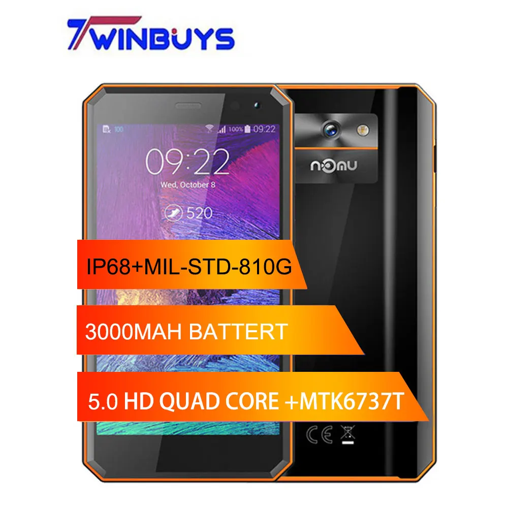 Оригинальный ному M6 смартфон 5 0 &quotHD 4 ядра 2 ГБ + 16 Гб MTK6737T Android 6 13.0MP 1280x720 3000 мА/ч IP68