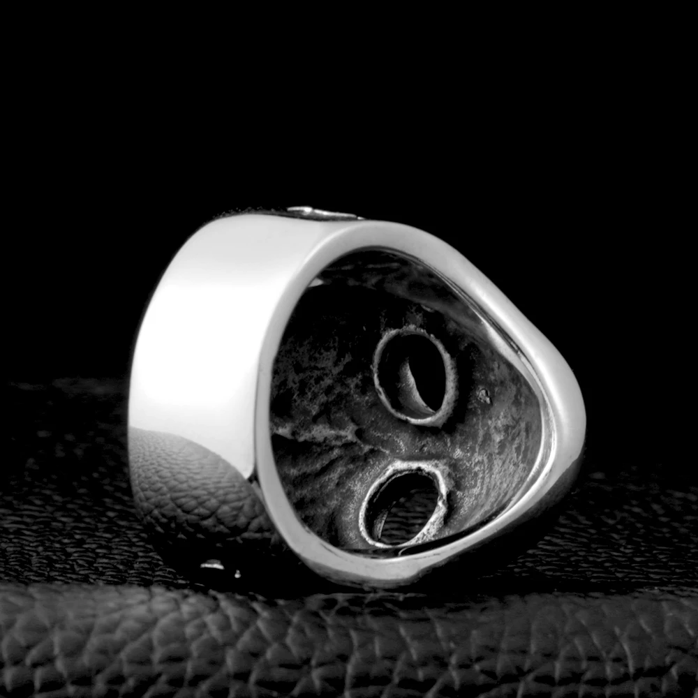 Мужское кольцо из титановой стали с изображением маски Джейсона | Украшения и