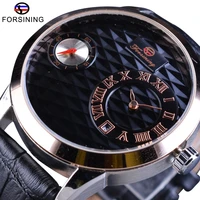 forsining fashion obscure design genuine leather date display uhren mens automatic mechanical wrist watch men top brand luxury