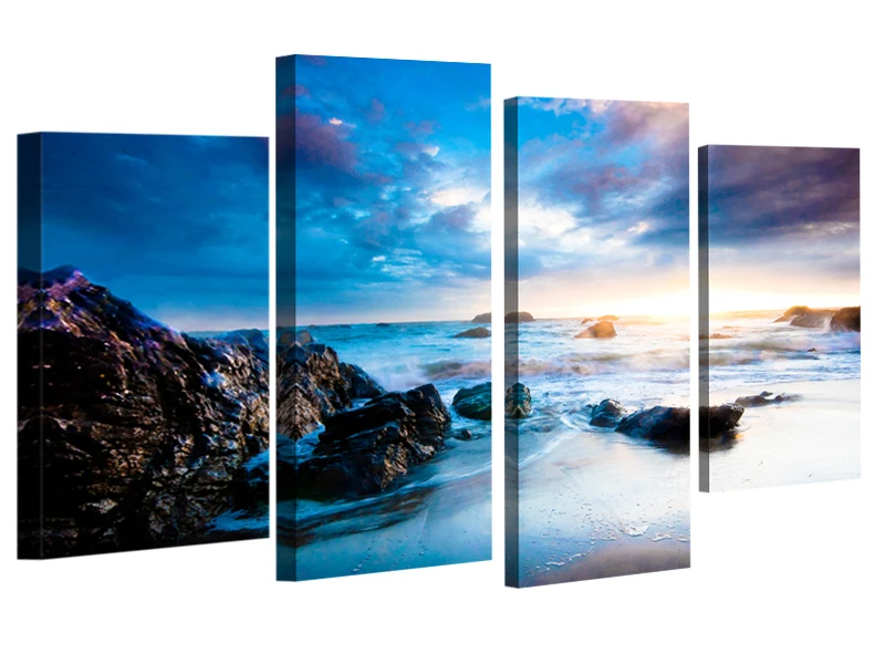 4 шт./компл. Настенная картина с изображением камня морского вида холст печатные