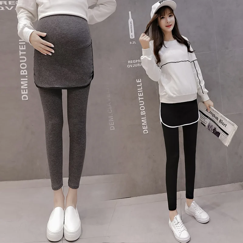 Spring and autumn maternity dress leggings wear trousers skirt spring pregnant women pants fake two stomach lift | Мать и ребенок