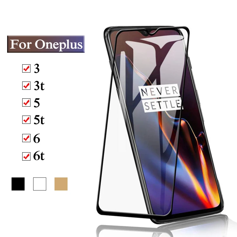 One plus 3 5 6 tempered glass for oneplus 3t 5t 6t protective film full cover screen protector 2.5d 9h glas tremp protection | Мобильные