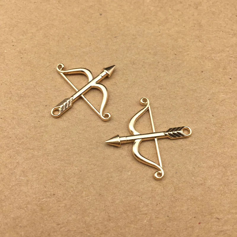 Arrow gold 10 шт Амура стрела Любовь Форма Подвески Серьги DIY Материал Золото Серебро Тон Металлические Подвески волосы сплав ювелирные изделия аксессуары YZ117 - Окраска металла: Arrow gold