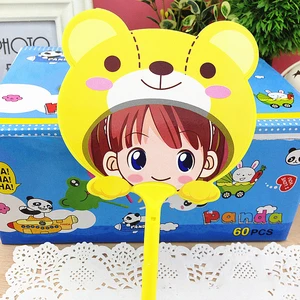 Милый веер для девочек, пластиковая шариковая ручка с крышкой, 0,5 мм, синие чернила, творческая Шариковая ручка для детей