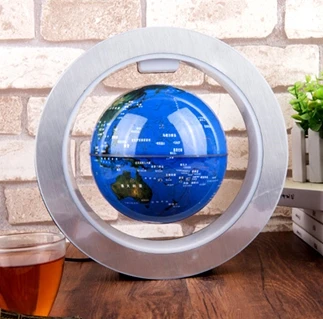 Blue Globe Новинка O образный светодиодный Плавающий глобус теллурион Магнитный левитационный светильник карта мира с светодиодный светильник US/EU штекер - Цвет корпуса: Blue Globe