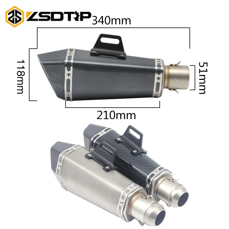 ZSDTRP 51 мм универсальный модифицированный мотоциклетный глушитель для мотокросса