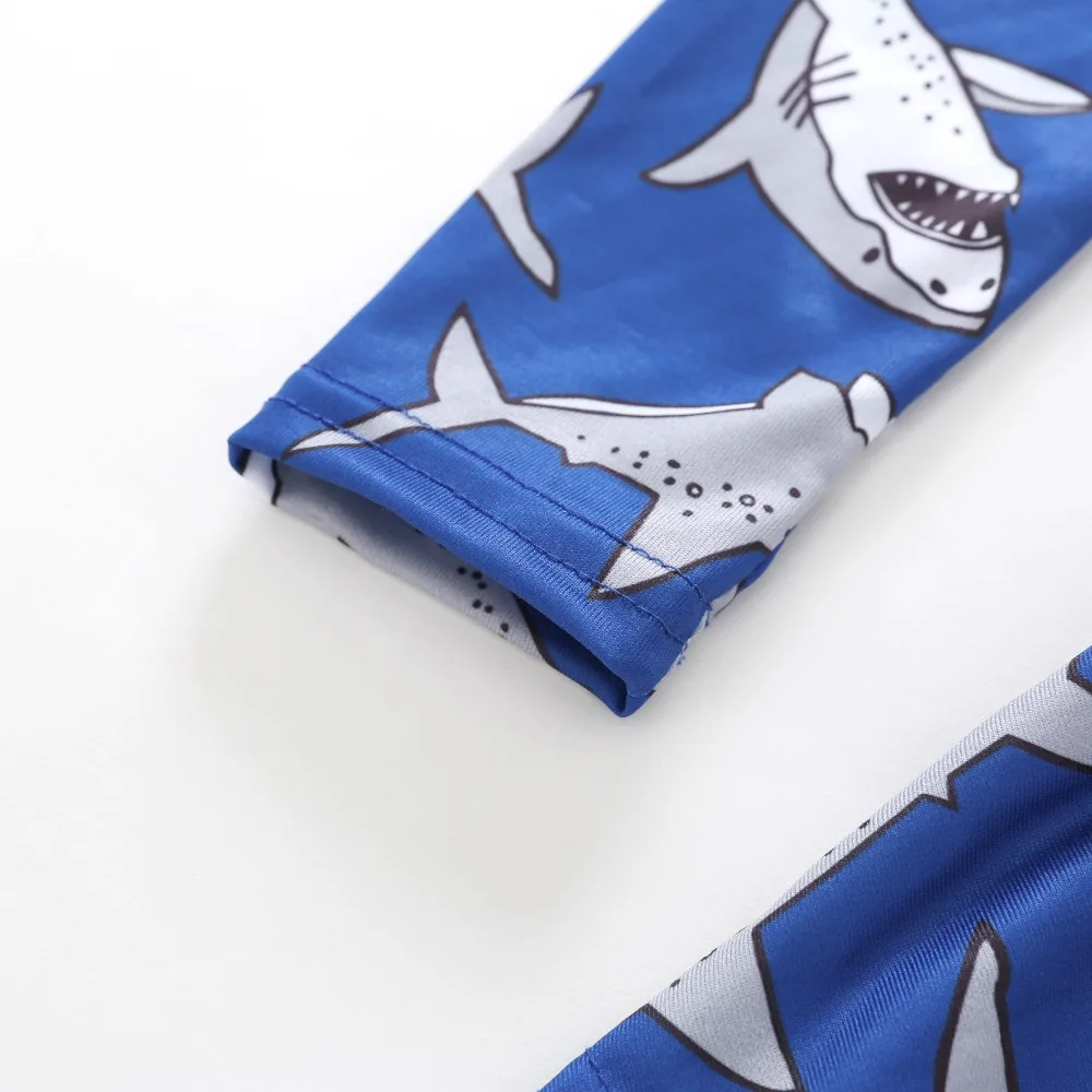 Children Spring Fashion Baby Girls Shark print Long Sleeve Princess Dress Casual Party A-Line | Детская одежда и обувь