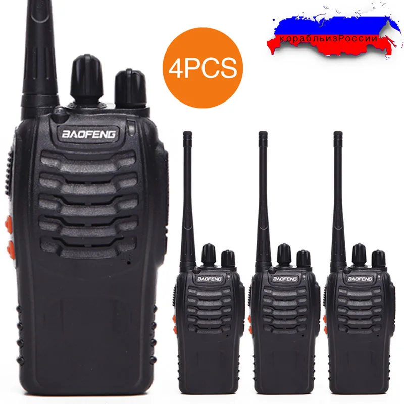 4 шт. Baofeng 5 Вт ручной BF 888S иди и болтай Walkie Talkie двухстороннее Радио bf 888s UHF 400 470 МГц