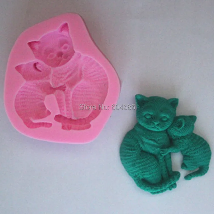 3d формы для помадки в форме кошки и силиконовая форма мыло свечей инструменты