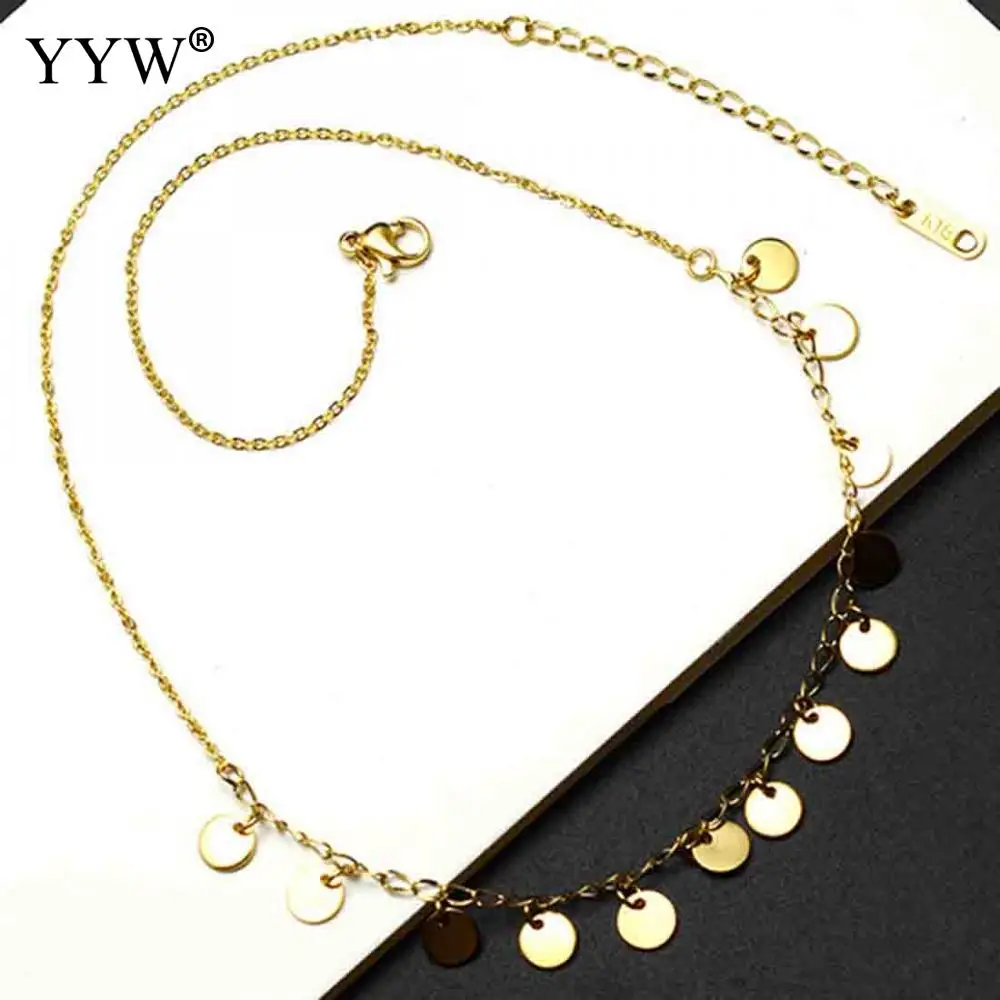 Simple Round Sequins Necklace Jewelry for Women Dress Clothes Collocation Choker Statements 2018 | Украшения и аксессуары