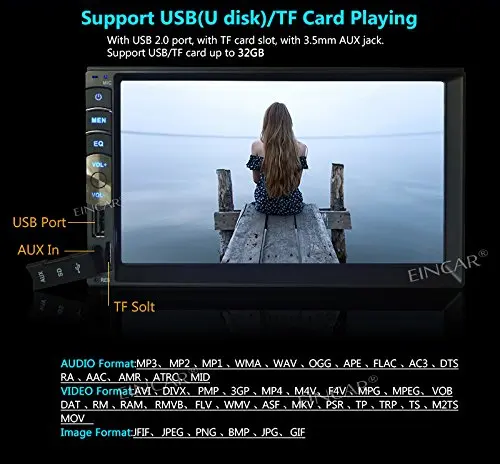 7 &quotавтомобиль видео Радио плеер HD заднего вида Камера Bluetooth Стерео FM MP3 MP5 DVD Audio USB