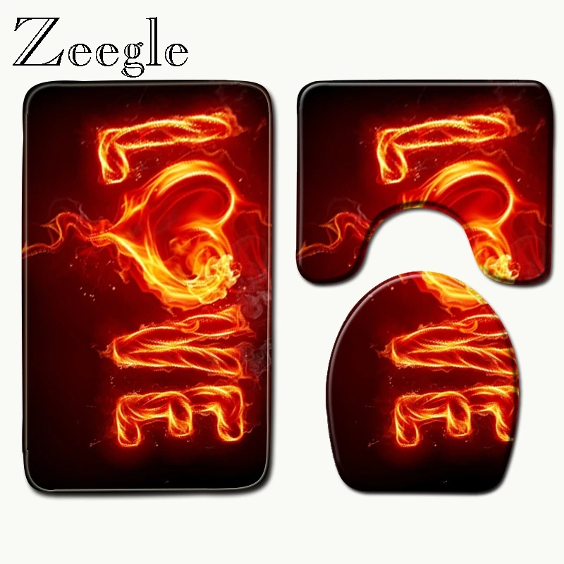 

Zeegle 3 шт. Чехлы для унитаза коврики для унитаза украшение для унитаза набор ковров для ванной нескользящий коврик коврики с принтом ко Дню Св...