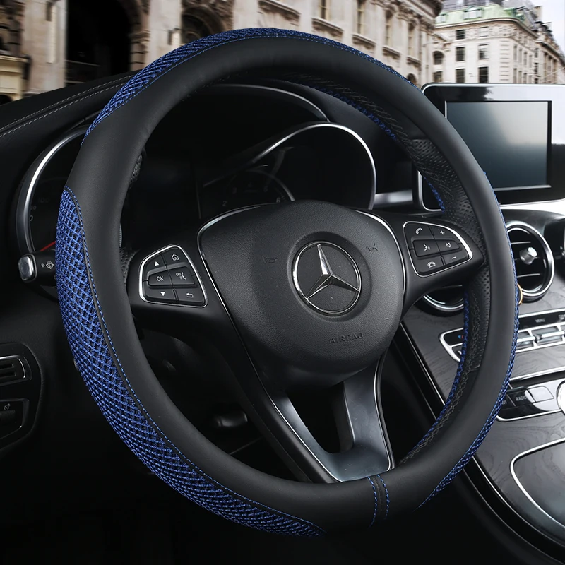2019 новости кожаный чехол рулевого колеса автомобиля Нескользящая Вентиляция для