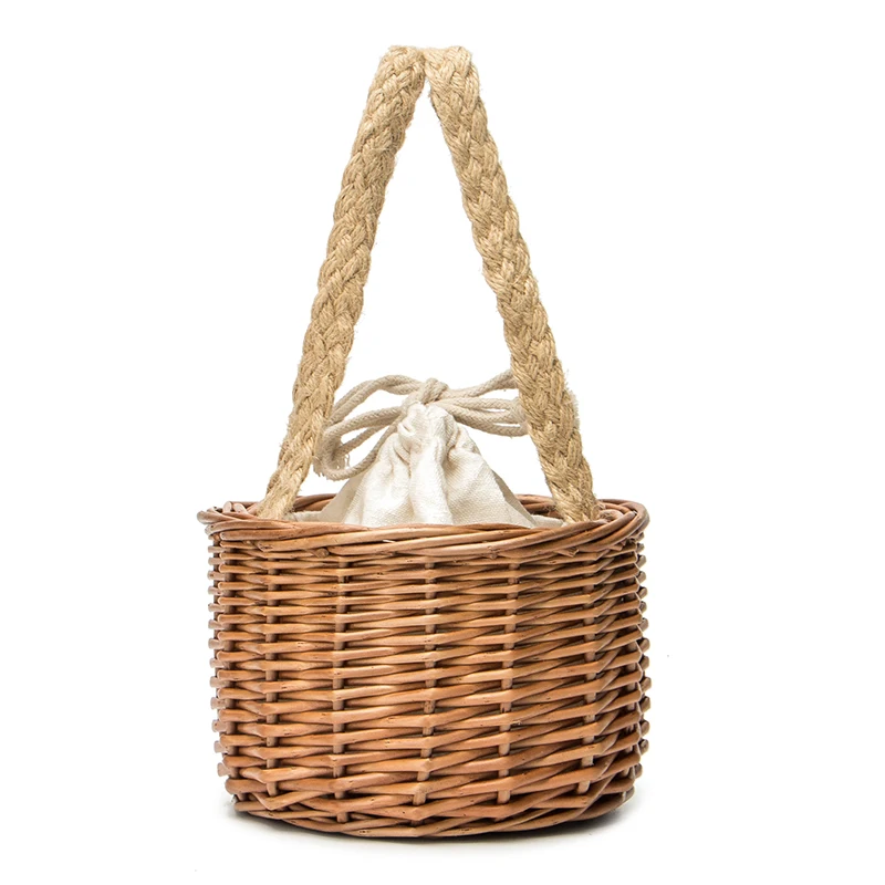 Пляжная сумка круглая соломенная корзина сумка-ведро летние сумки женская